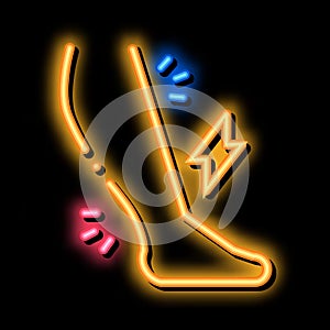 leg pain ill neon glow icon illustration