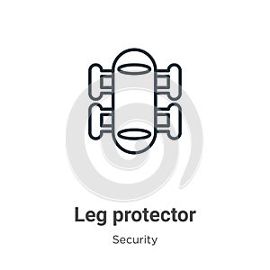 Leg protector outline vector icon. Thin line black leg protector icon, flat vector simple element illustration from editable