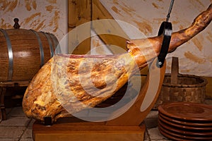 Leg of Spanish jamon iberico