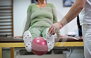 Leg Therapy Exercise with Ball