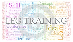 Leg Training word cloud.