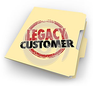 Legacy Customer Words Stamped Folder Loyal Buyer Client File