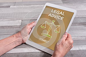 Legal advice concept on a tablet