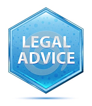 Legal Advice crystal blue hexagon button