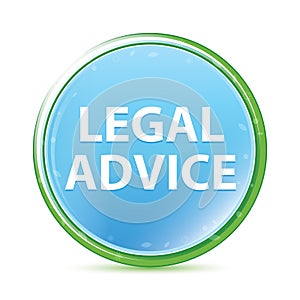 Legal Advice natural aqua cyan blue round button