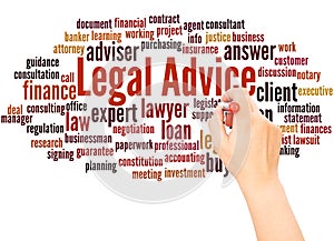 Legal Advice word cloud hand writing concept