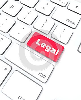 Legal advice word keyboard red key