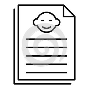 Legal birth certificate icon, outline style