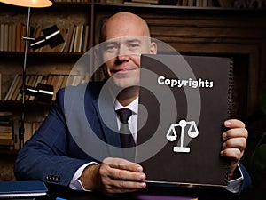 Legal concept about Copyrights with phrase on the sheet