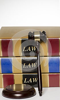 Legal concept gavel and law books