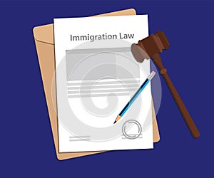 Legal concept of immigration law illustration