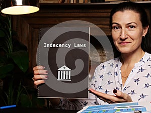 Legal concept about Indecency Laws with inscription on the sheet
