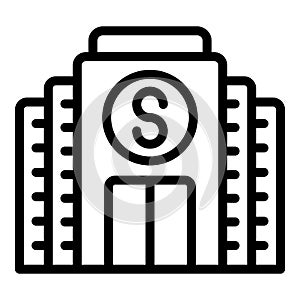 Legal construction icon outline vector. Bank subsidy