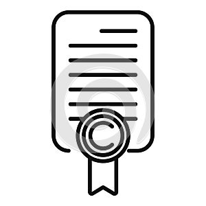 Legal copyright document icon outline vector. Approved protection