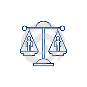 Legal decision line icon concept. Legal decision flat  vector symbol, sign, outline illustration.