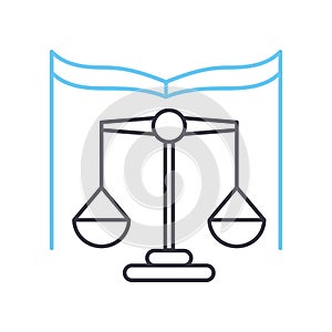 legal dictionary line icon, outline symbol, vector illustration, concept sign
