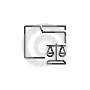 Legal document folder line icon