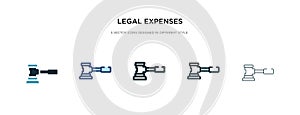 Legal expenses icon in different style vector illustration. two colored and black legal expenses vector icons designed in filled,