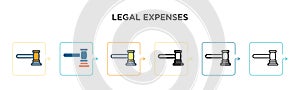 Legal expenses vector icon in 6 different modern styles. Black, two colored legal expenses icons designed in filled, outline, line
