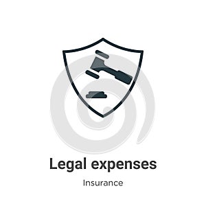 Legal expenses vector icon on white background. Flat vector legal expenses icon symbol sign from modern insurance collection for