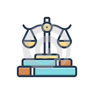 Color illustration icon for Legal, juristic and balance photo