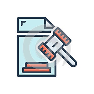 Color illustration icon for Legal, legitimate and juristic photo