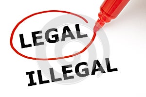 Legal or Illegal with Red Marker photo