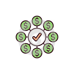 Legal income RGB color icon