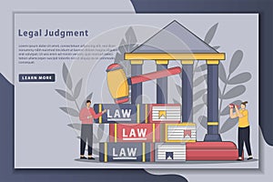 Vector illustration Legal judgment landing page concept