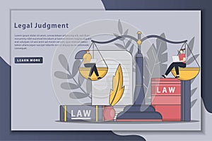 Vector illustration Legal judgment landing page concept