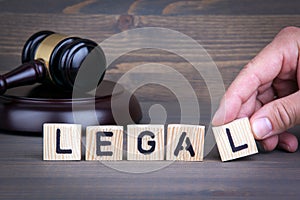 Legal law concept, gavel on wooden desk