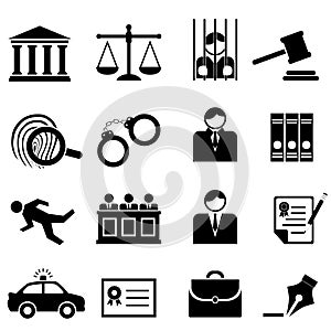 Legal, law and justice icons photo