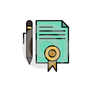 Legal, Legal Documents, Document, Documents, Page  Flat Color Icon. Vector icon banner Template