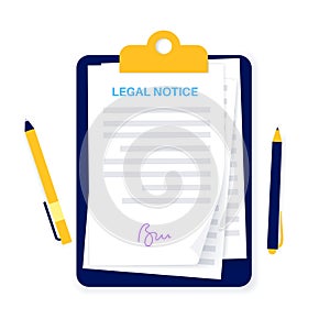 Legal notice document