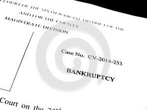 Legal Papers Lawsuit Bankruptcy Filing