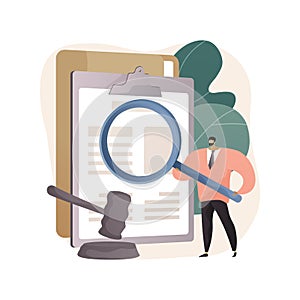 Legal research abstract concept vector illustration.