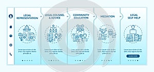 Legal services categories onboarding vector template