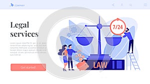 Legal services concept landing page