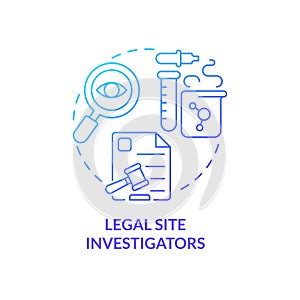 Legal site investigators blue gradient concept icon