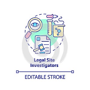 Legal site investigators concept icon