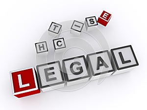 legal word block on white
