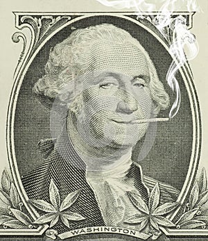 Legalized marijuana George Washington with joint