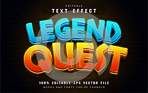 Legend quest 3d text effect with gradient