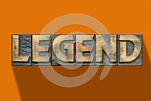 Legend word wooden orange