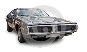 Legendary American Muscle car Dodge Charger R/T 1971. White background