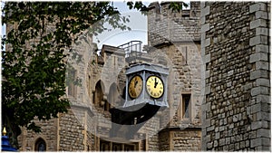 Legendary clock in London Tower