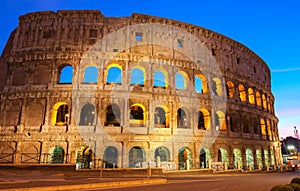 The legendary Coliseum at night , Rome, Italy