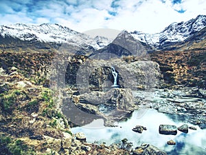 Legendary Fairy Pools at Glenbrittle at the foot of the Black Cuillin Mountains