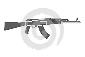 Legendary soviet assault rifle vector illustration. Automatic rifle weapon.