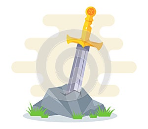 the legendary sword in the stone.